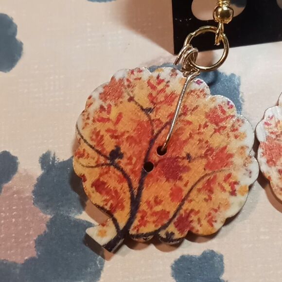 Button tree earrings - Picture 2 of 4